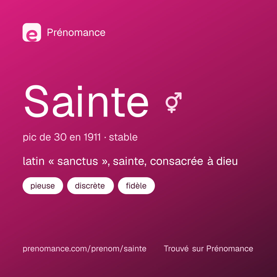 Carte de partage du prénom Sainte