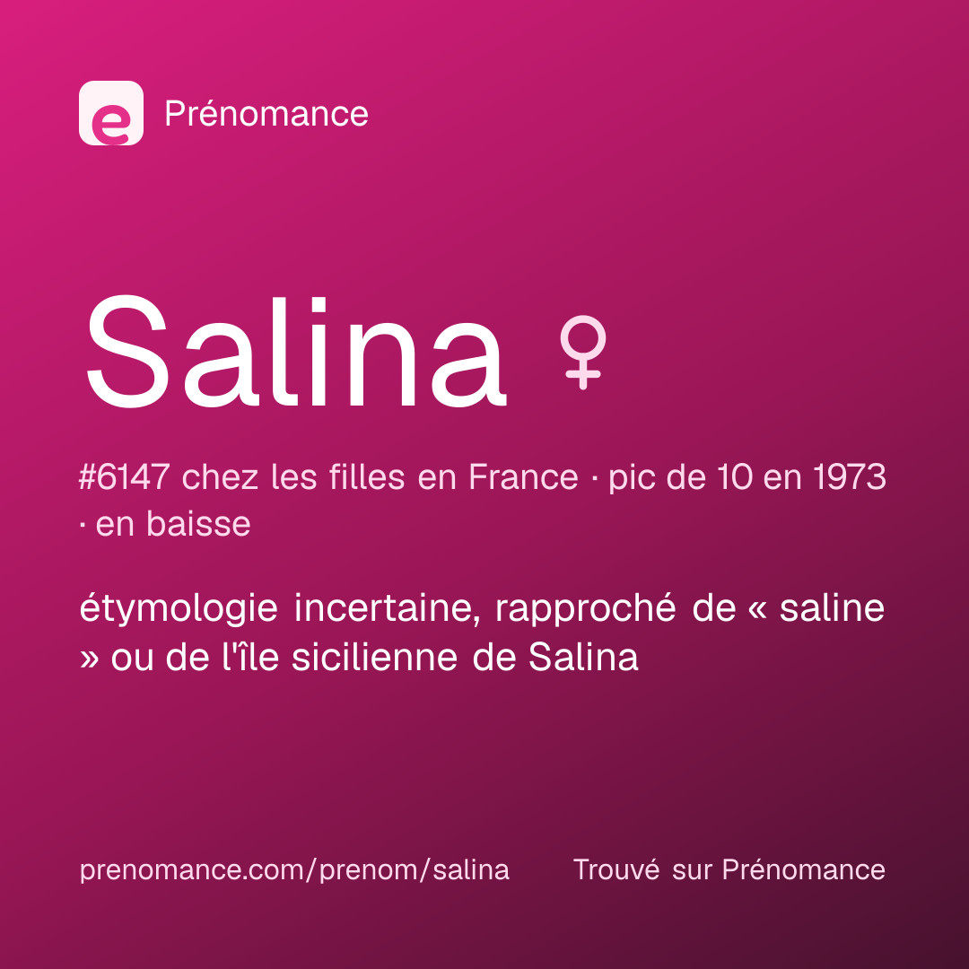 Carte de partage du prénom Salina