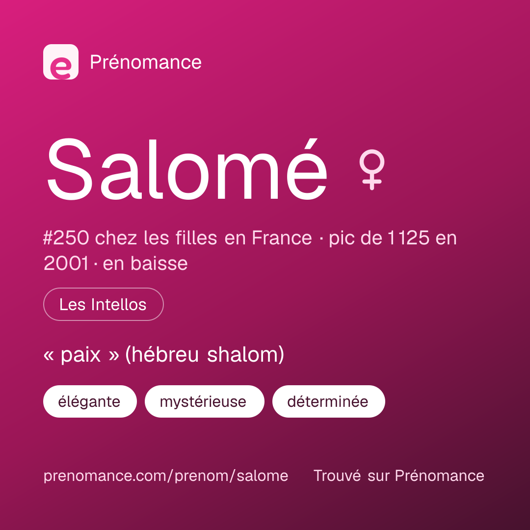 Carte de partage du prénom Salomé