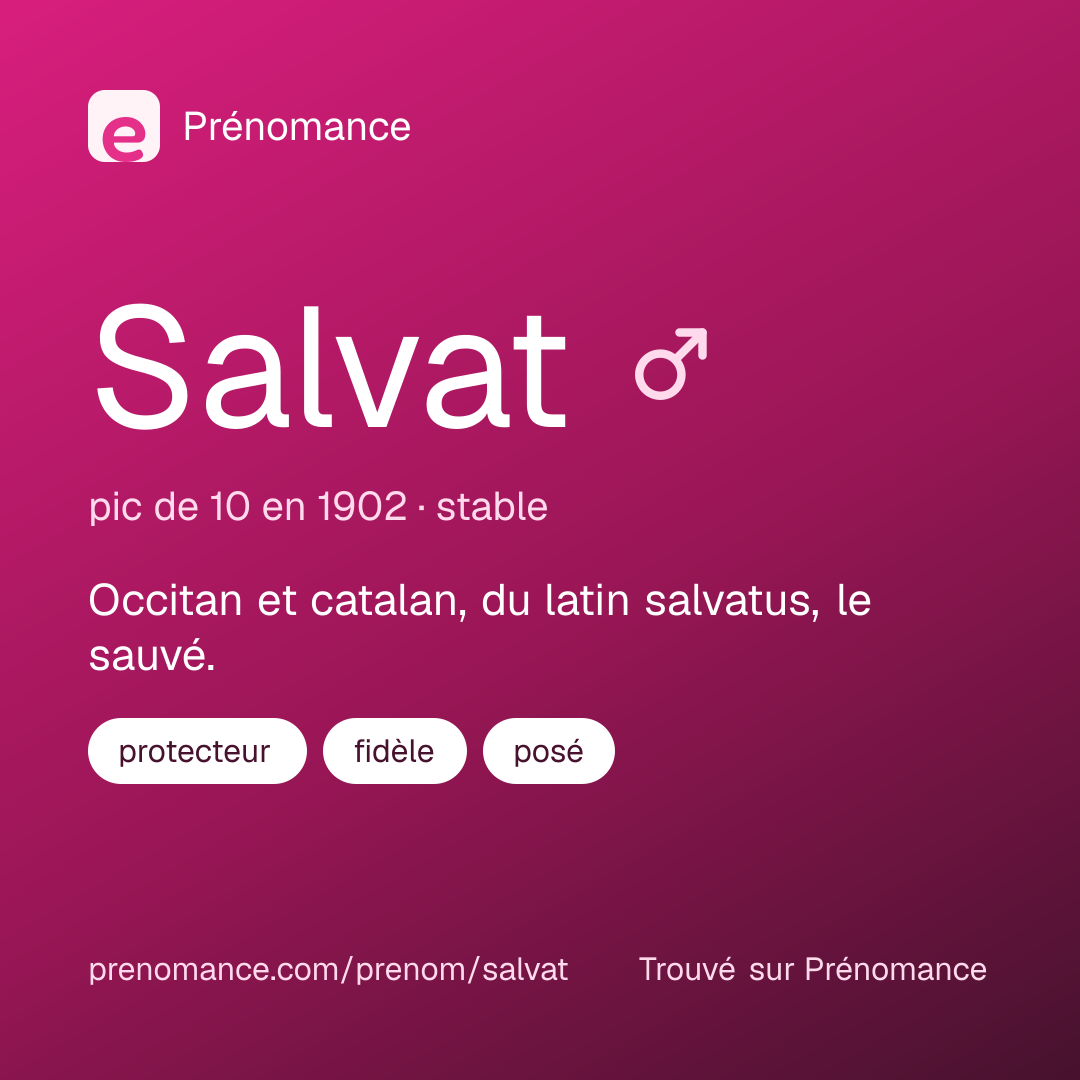 Carte de partage du prénom Salvat