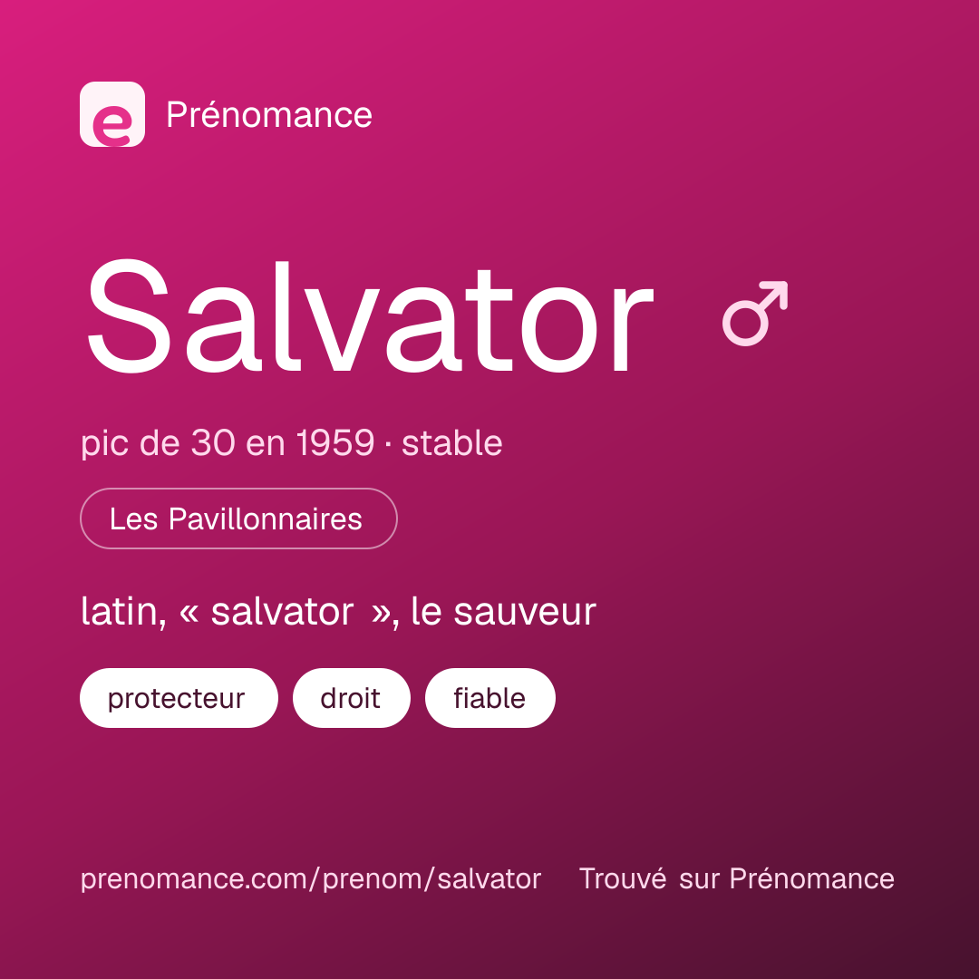 Carte de partage du prénom Salvator