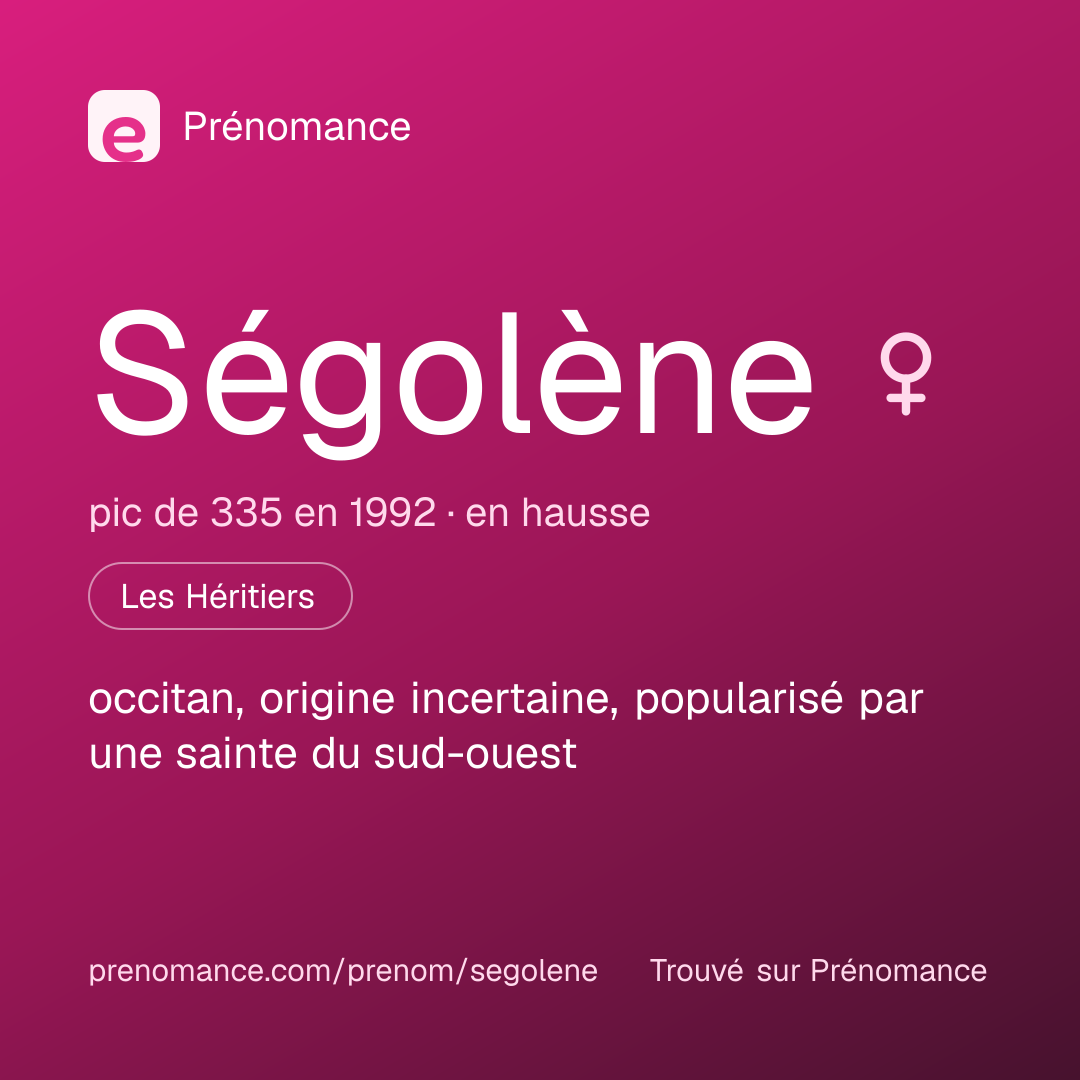 Carte de partage du prénom Ségolène