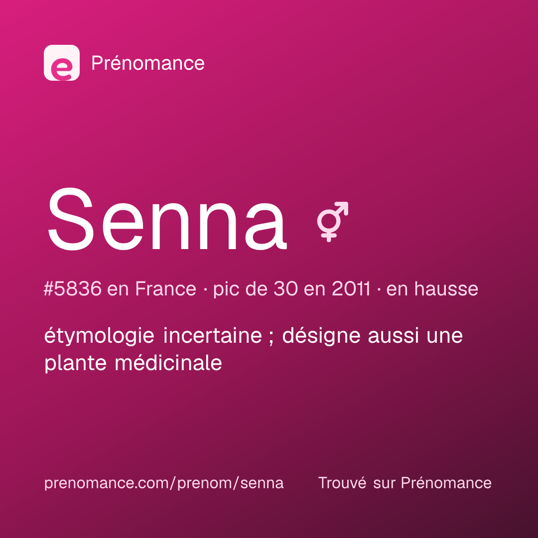 Carte de partage du prénom Senna