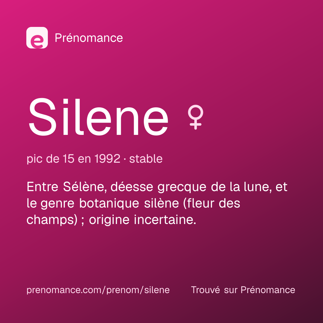Carte de partage du prénom Silene