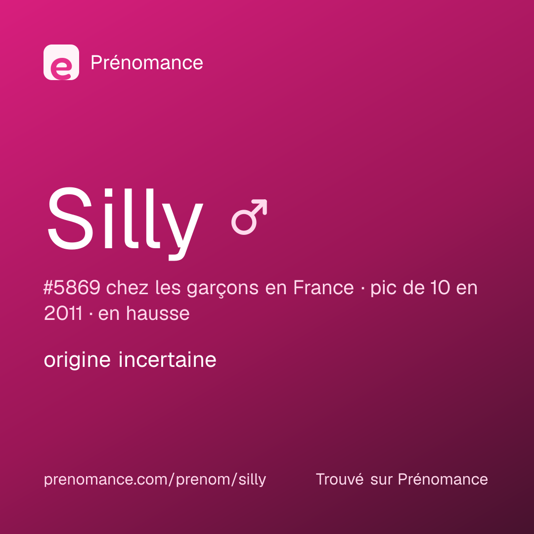 Carte de partage du prénom Silly