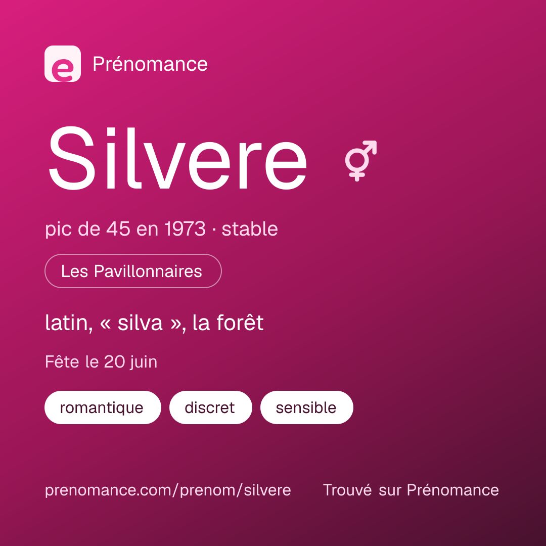 Carte de partage du prénom Silvere