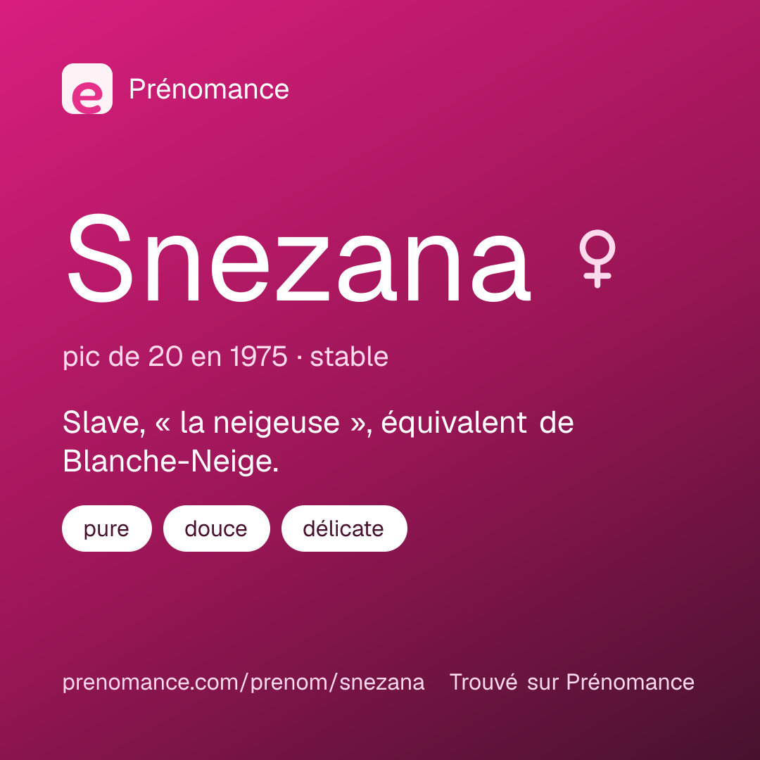 Carte de partage du prénom Snezana