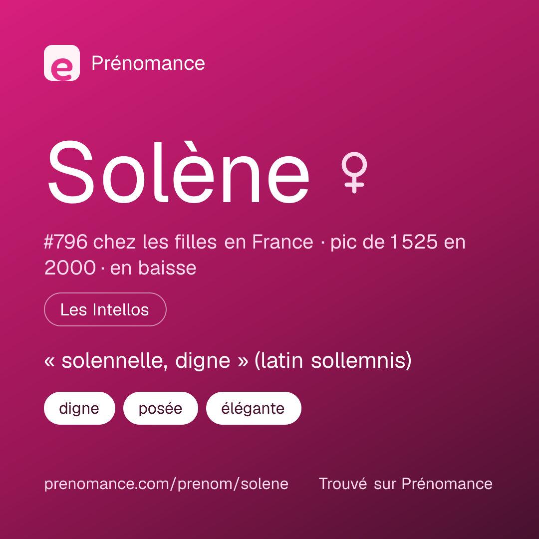 Carte de partage du prénom Solène