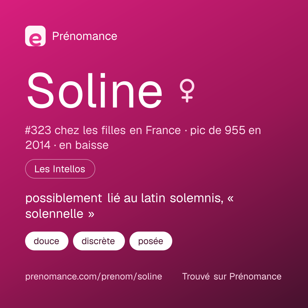 Carte de partage du prénom Soline