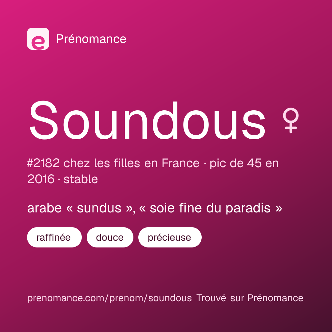 Carte de partage du prénom Soundous