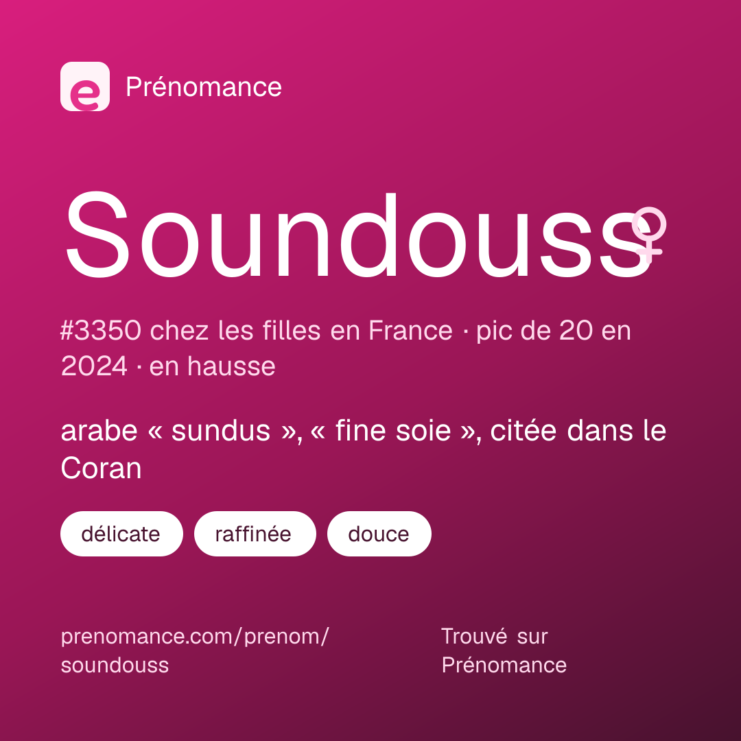 Carte de partage du prénom Soundouss
