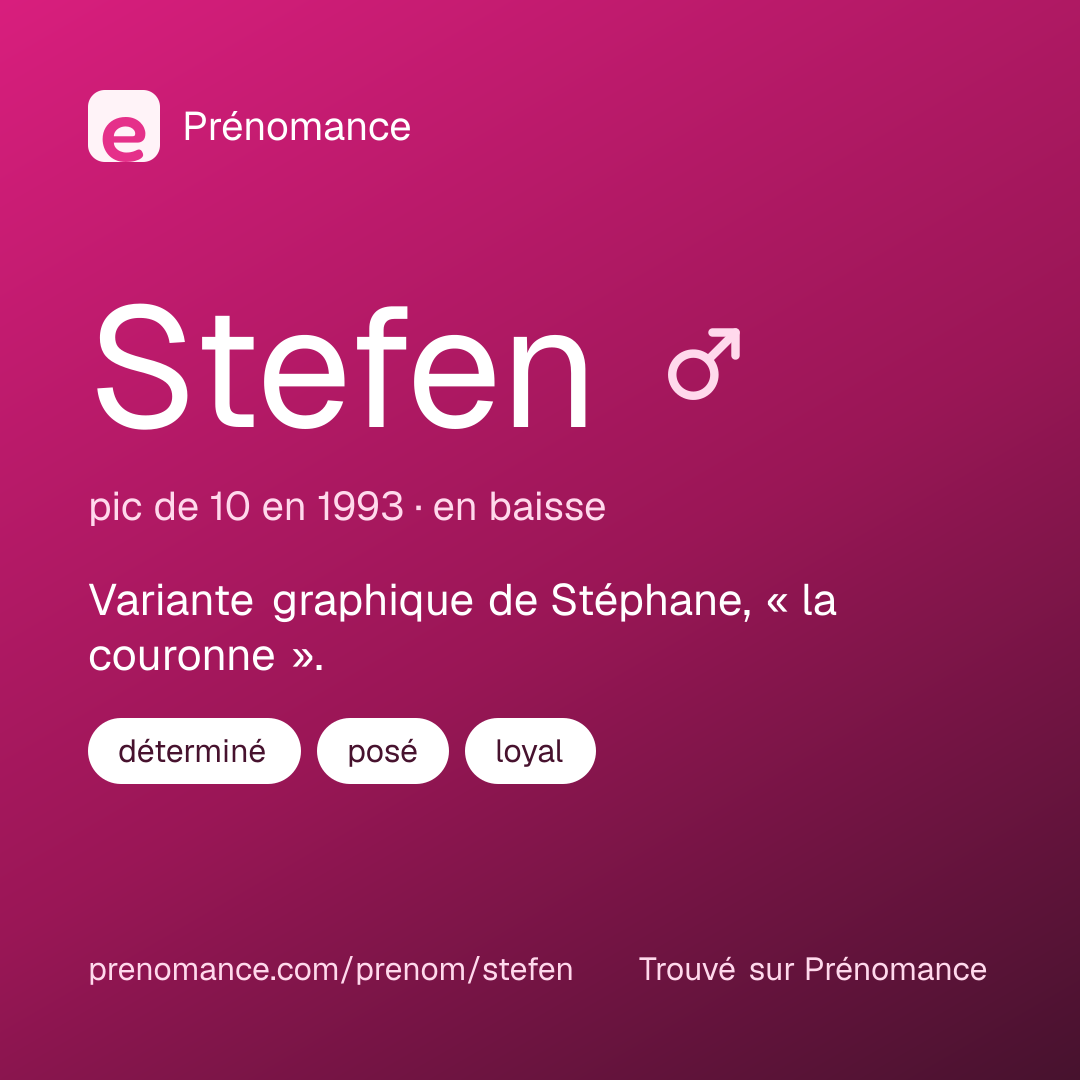 Carte de partage du prénom Stefen