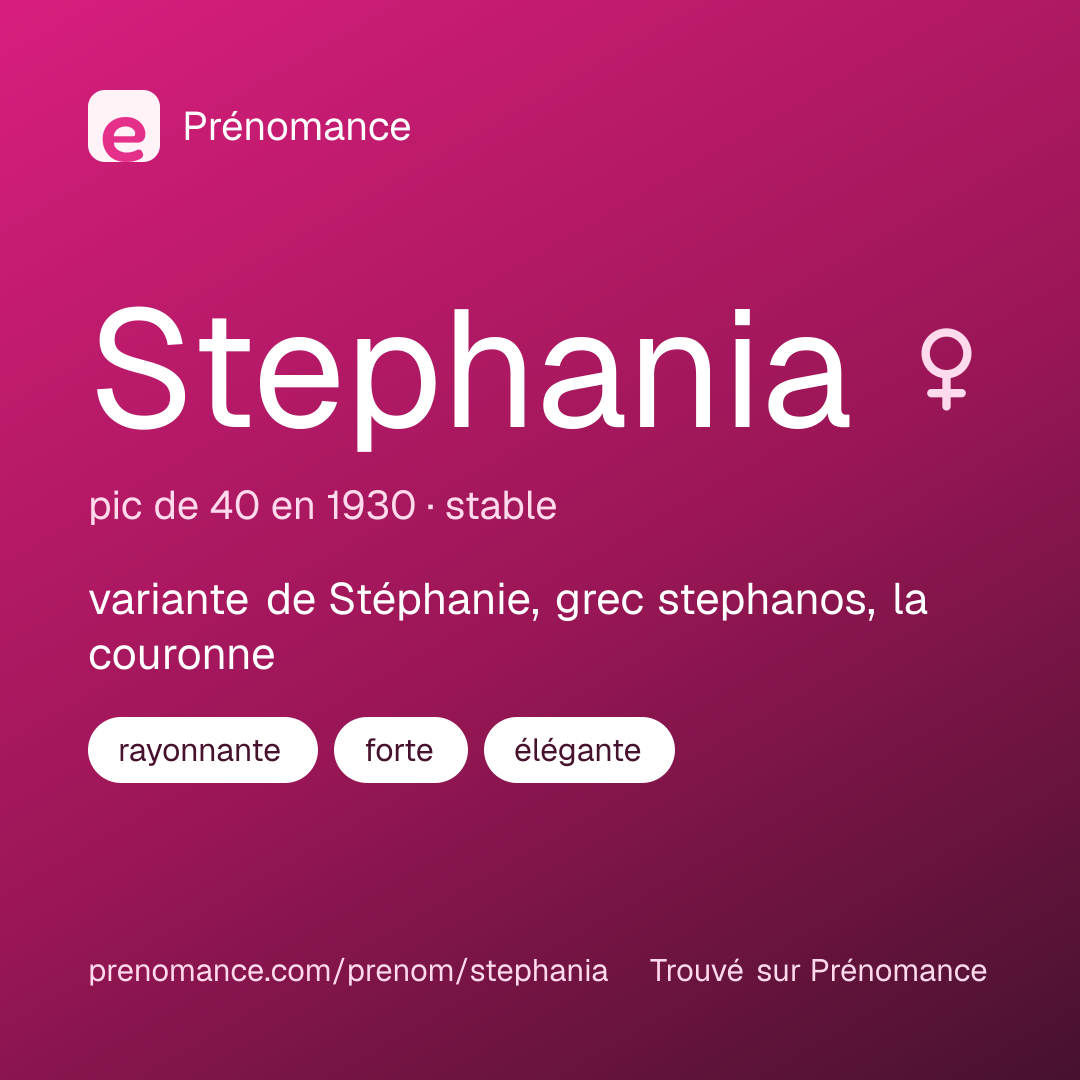 Carte de partage du prénom Stephania