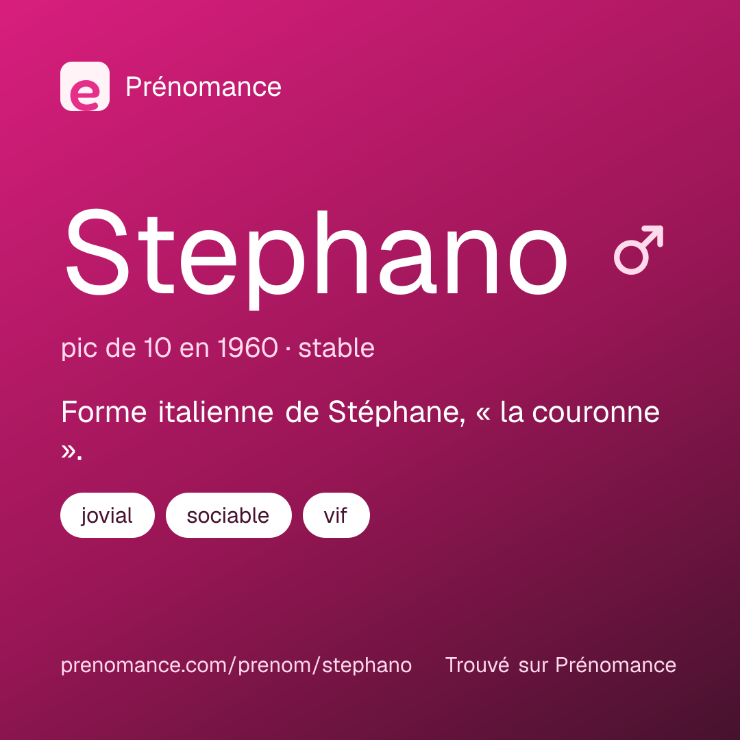 Carte de partage du prénom Stephano