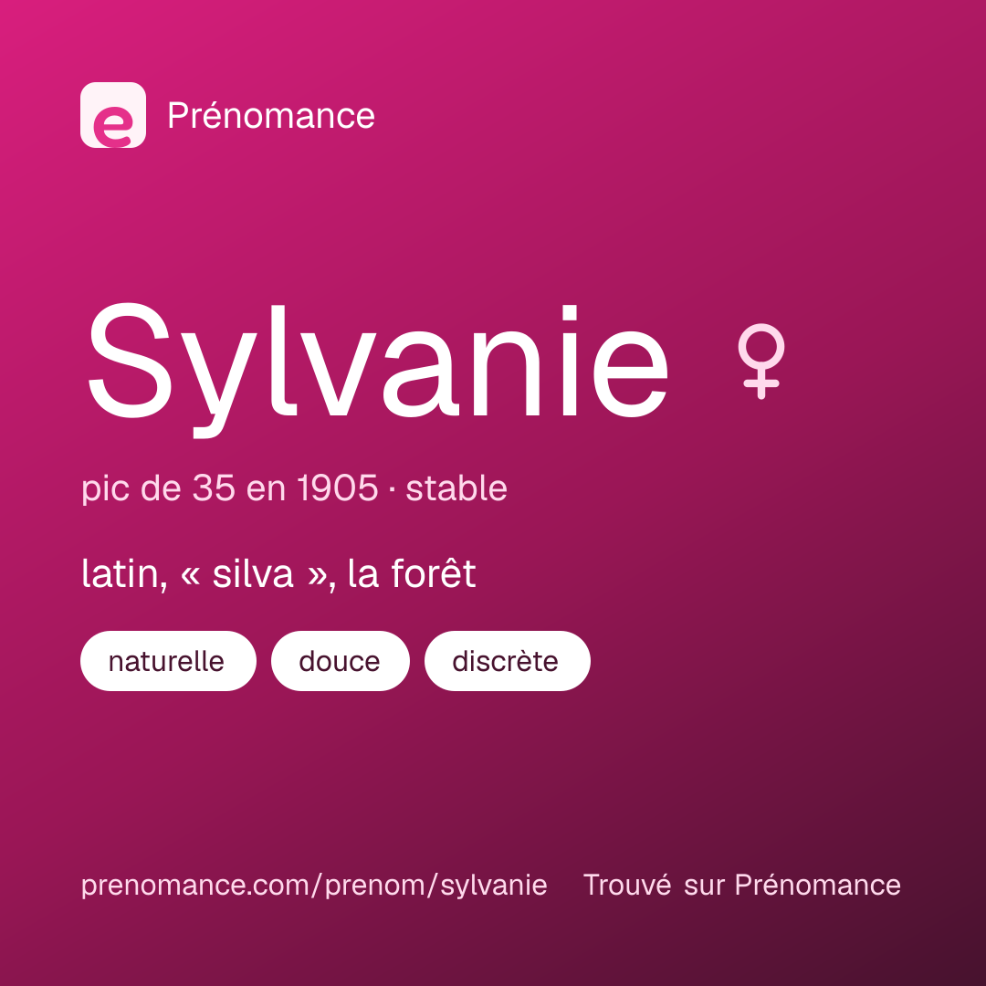 Carte de partage du prénom Sylvanie