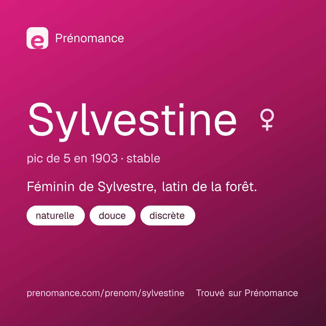 Carte de partage du prénom Sylvestine