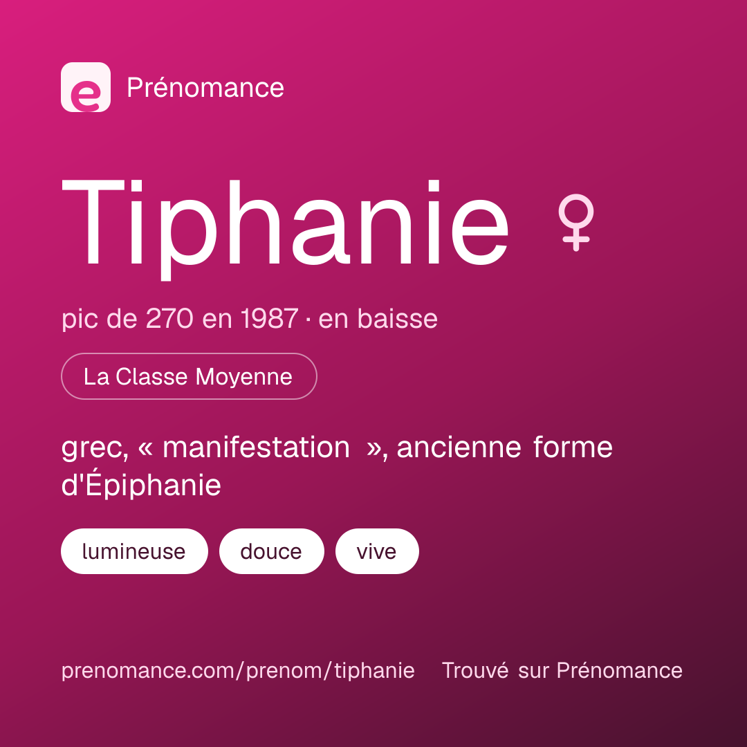 Carte de partage du prénom Tiphanie
