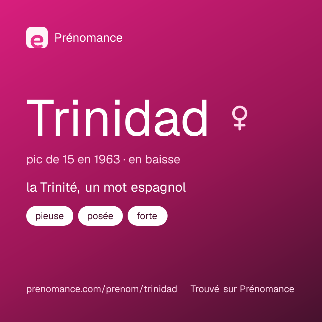 Carte de partage du prénom Trinidad