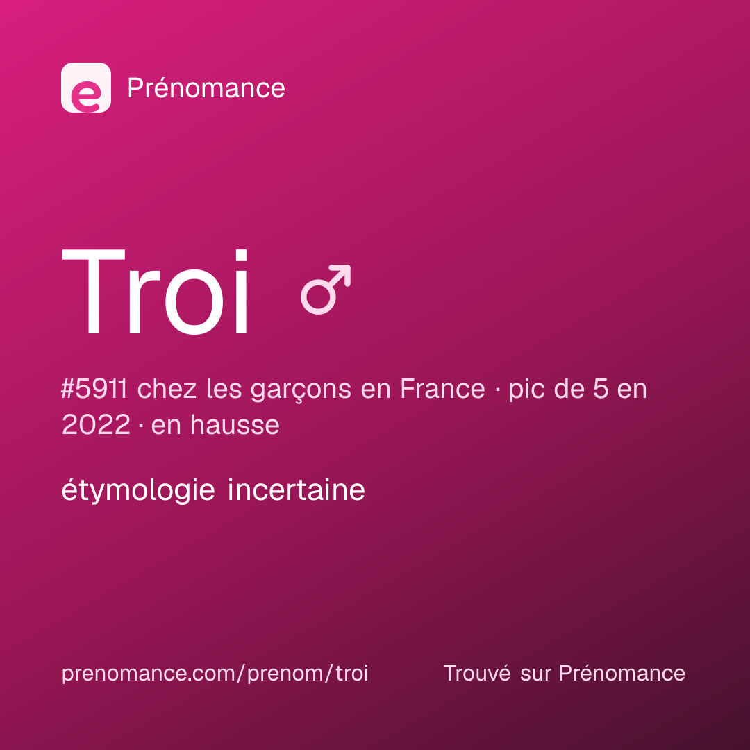 Carte de partage du prénom Troi
