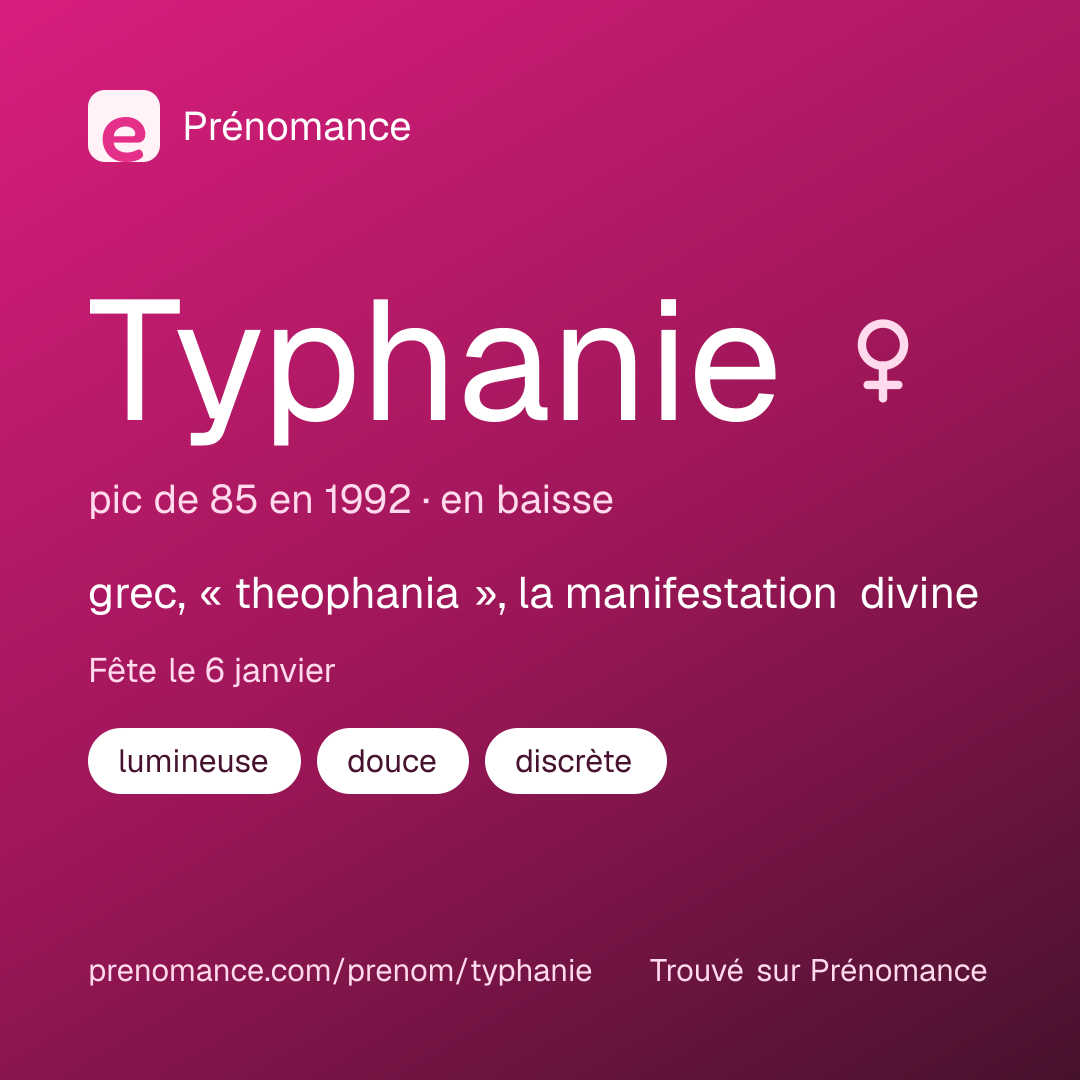 Carte de partage du prénom Typhanie