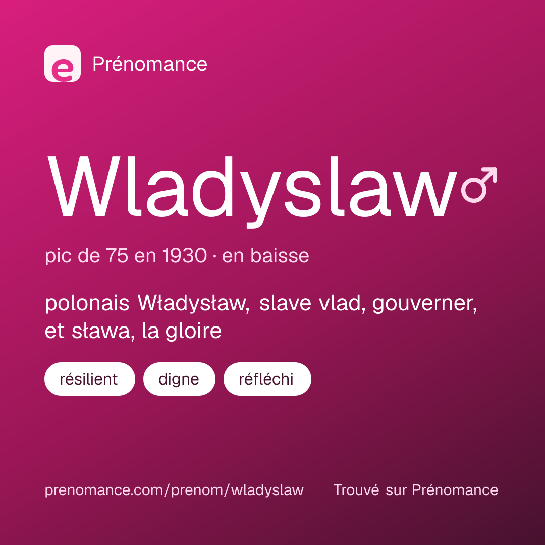 Carte de partage du prénom Wladyslaw